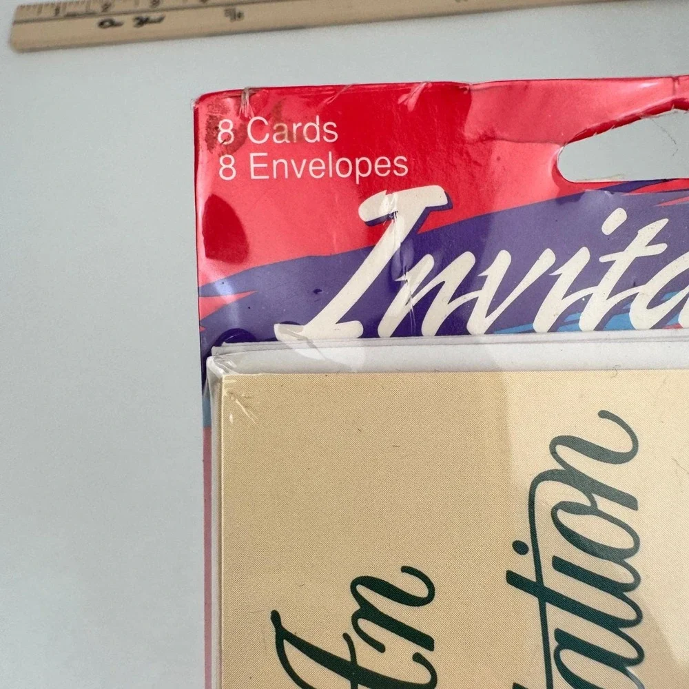 Vtg Package of 8 An Invitation‎ Greeting Card Fall Autumn Party Invite Sealed